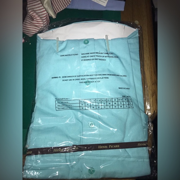 Henri Picard Royal Blue Men’s Dress Shirt Brand New - Picture 4 of 6